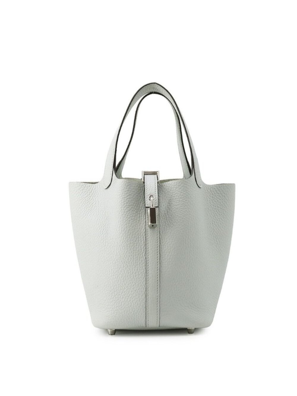 Hermes Handbag Picotin Lock PM Blue Pale Silver Taurillon Clemence